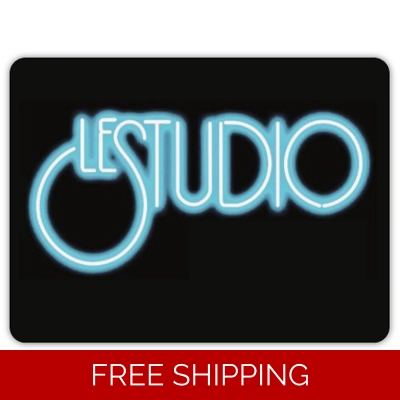 Le Studio Bumper Sticker 3 x 4 Aqua Blue & white Logo